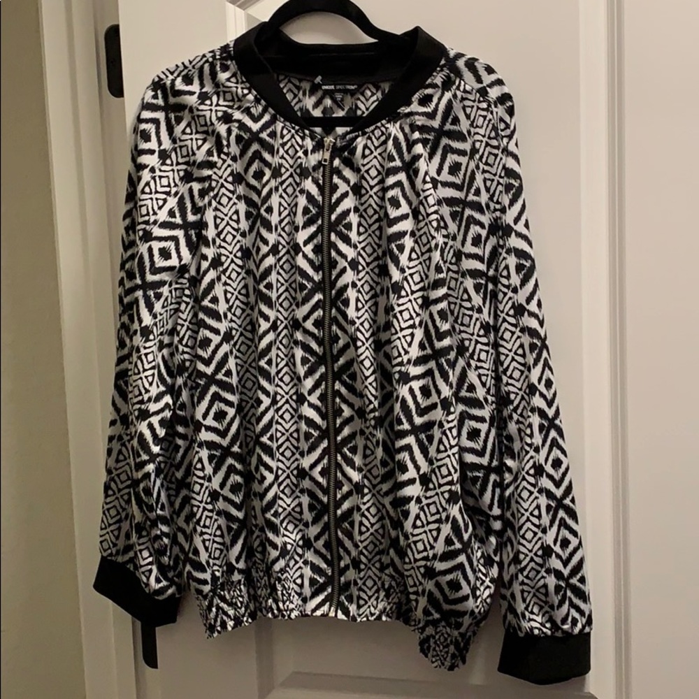 Ethnic print bomber jacket